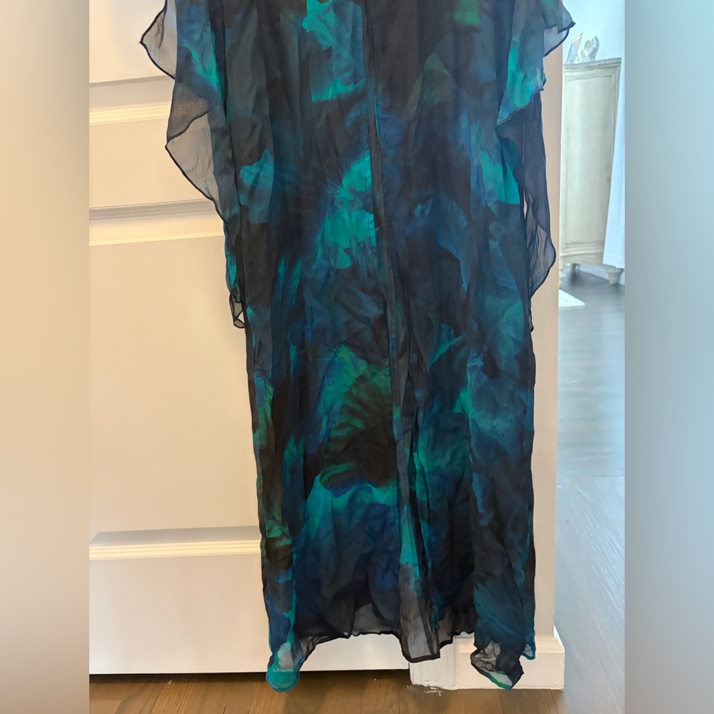 Rat & Boa Fiorella Midnight Blue and Emerald Long Sleeve Dress - Picture 8 of 11